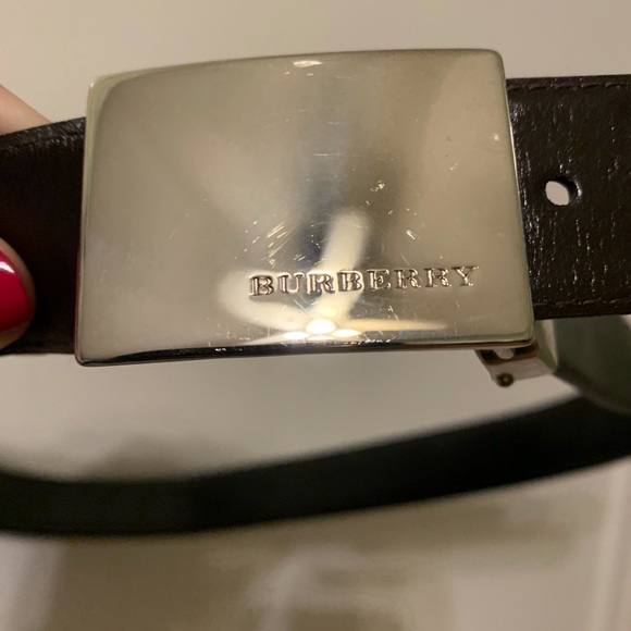 burberry belt silver buckle